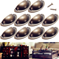 Antique Fer Forgé Tiroirs Coquilles de Poignée pour Porte Cabinet