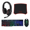 AOAS AS1088 4 pièces Kit Combo de Jeu 104 Touches RVB Rétro-Éclairé Clavier Réglable 3200DPI Souris Stéréo 40 MM Réducti