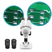 AOMEKIE 20X Microscope stéréo binoculaire haut LED HD Image PCB soudure téléphone réparation spécimen outil de surveilla