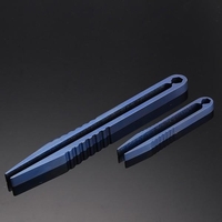 AOTDDOR ™ EDC TC4 Alliage de titane Mini Blue Tweezers Outil portable 44mm / 82mm