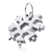 AOTDDOR 18 en 1 multifonction EDC Snowflakes Tournevis Multi-outil Portable Porte-clés Tournevis Décapsuleur