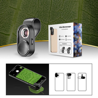 APEXEL 100X Microscope Lentille Micro Lentille avec LED Lumière pour Téléphone Mobile Smartphone Photographie pour Créat