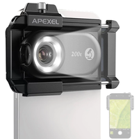APEXEL 3in1 100X/150X/200X Mobile Phone Microscope Lens Macro Magnifier Kits High Magnification CPL Polarized Lenses 12