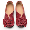 Appartements paresseux en cuir fleur grande taille pour femmes