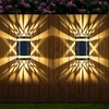 Applique solaire LED Applique murale de jardin de cour extérieure étanche IP65 décoration murale de vacances