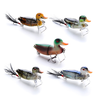 Appâts de pêche artificiels de leurre de canard yeux 3D attrapant Topwater avec des crochets de pêche