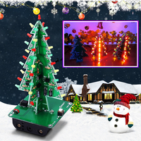 Arbre de Noël bricolage LED Kit de lumière clignotante Circuit imprimé moule vert Noël