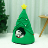 Arbre de Noël Elk Pet House Respirant Semi-fermé Soft Cat House Green Cat Dog Bed
