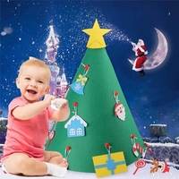 Arbre de Noël en feutre 3D de 70 cm * 95 cm avec des ornements de Noël en étoile