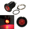 Argent / Noir Shell Métal 12mm LED Voyant Voyant Pilot Dash Lampe Vis Shape12V