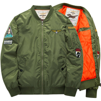 ASSTSERIES Hommes Broderie Bomber Veste Épais Chaud Mode Casual Baseball Flight Jacket