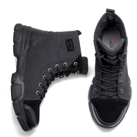 AtreGo Bottes de travail de sécurité pour hommes Chaussures de combat de larmée à embout en acier et randonnée dans