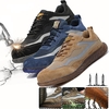 AtreGo Chaussures de sécurité à bout en acier pour hommes Bottes de travail respirantes Baskets de randonnée en plein ai