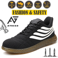 AtreGo Hommes Mesh Bottes de sécurité de travail Embout en acier Anti-piercing Chaussures de randonnée de sport