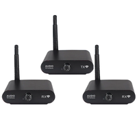 AU2410R2 1-to-2 Wireless Audio Transmitter and Receiver 15ms Low Latency 100m Range Hi-Fi Stereo Sound Support One to Ma