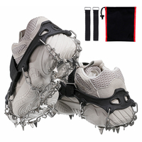 Audew 19 Crampons à griffes de glace à pointes Grip Skis dalpinisme Marche Neige Chaussures de randonnée Accessoire