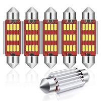 Audew 6PCS 42mm C5W 4014 SMD LED Festoon Dome Lumières Ampoules de plaque dimmatriculation 12V 2.7W 4882K Kit blanc