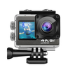 AUSEK AT S60ER 4K 60fps 24MP 4X Zoom Numérique Casque Action Caméra 2.0 Tactile Double Écran EIS WiFi 30M Étanche Téléco
