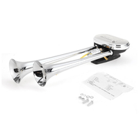Auto de compresseur de chrome de klaxon de trompette dair de 24V 175DB double pour le bateau de train de camion de