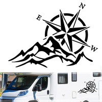 Autocollant de corps de capot grand boussole avec motif de Navigation de montagnes pour bateau de voiture de camping-car