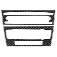 Autocollant de garniture de panneau de commande CD en Fiber de carbone pour BMW E90 E92 E93 série 3 2005-2012