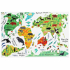 Autocollant mural de carte du monde animal coloré autocollant de maison amovible pour enfants chambre de bébé salon Mura