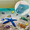 Autocollant mural créatif Étoile de mer Dauphin 3D Océan Plage Autocollants de sol Décalque mural amovible