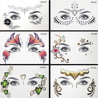 Autocollants de Bindi de sourcil facial Autocollants de corps de tatouage temporaire