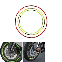 Autocollants de roue de bande de jante de moto bande réfléchissante autocollant de voiture de vélo vert / rouge / jaune
