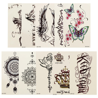Autocollants de tatouage temporaire imperméable à la sueur artistique créatif bras bras de corps autocollants