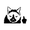 Autocollants de voiture 10x13cm Funny Cat Meme Flippin You Off Vinyl Sticker Decals