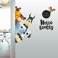Autocollants muraux de bande dessinée Animaux mignons Un salon de salon Pro - Vert Publié dans la salle des enfants
