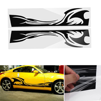 Autocollants de vinyle de style de modèle de modèle de rayure de sports de 210cm * 38cm pour le corps latéral de course