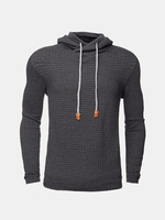 Automne Hiver Polyester Fitness manches longues à capuche Pure Color Sweatshirt décontracté