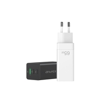 Awei PD9 EU 3-Ports 65W GaN Adaptateur secteur à charge rapide rapide pour téléphone portable