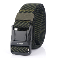 AWMN 125 cm boucle magnétique sans poinçon ceinture tactique à dégagement rapide Nylon ceinture de loisirs pour hommes f