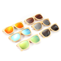 AZB fait à la main unisexe lunettes de soleil polarisées cadre en bois de bambou Temple de pêche lunettes carrées lunett