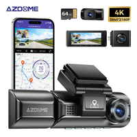 AZDOME Dash Cam M550 Max 4K+1K+2K Built-in GPS WiFi Car Dash Camera Front Inside Rear 3 Way IR Night Vision Car DVR Supp