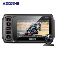 AZDOME Motorcycle Driving Recorder Front Rear Dual Lens DVR BSD Warning Function Waterproof Lens HD Wide Angle GPS Track