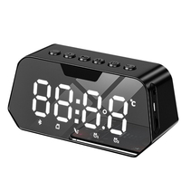 B118 Haut-parleur Bluetooth 5.0 Réveil Modes de lecture multiples LED Haut-parleur miroir avec fonction FM Son stéréo Su