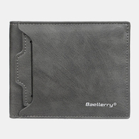 Baellerry Men PU Cuir Multi-Card Slot Casual Thin Money Clip Porte-cartes Portefeuille