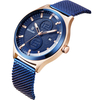 BAGARI 8012W montre ultra-mince style homme daffaires acier maillé Bande à quartz