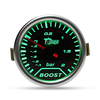 Bague en chrome 52 mm verte LED BAR Tuyau à vide pour jauge de pression Turbo