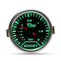 Bague en chrome 52 mm verte LED BAR Tuyau à vide pour jauge de pression Turbo