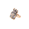 Bague femme rétro coccinelle Colorful Bague strass bague en métal bronze