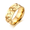 Bague engrenage dor à la mode rotatif argent couleur acier inoxydable anneaux pour les hommes