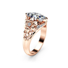 Bague fleur de luxe élégante Bague pour femmes en diamant avec zircon et or rose