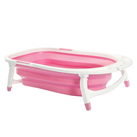 Baignoire bébé portable 2.5KG douche de sécurité pliable-rose / bleu / vert