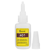 BAIHERE 401 Colle à séchage rapide haute résistance Adhésif fort instantané Haute température Basse floraison 20g