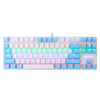 BAJEAL K100 Clavier mécanique filaire 87 touches Rainbow Backlight Blue Swtich Clavier de jeu à double couleur échangeab